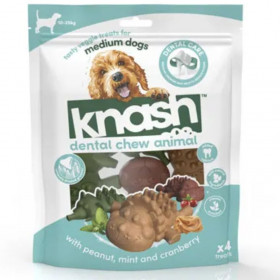 Дъвчащо лакомство Knash Animals Medium  4pk 240g във формата на забавни животники, различни вкусове